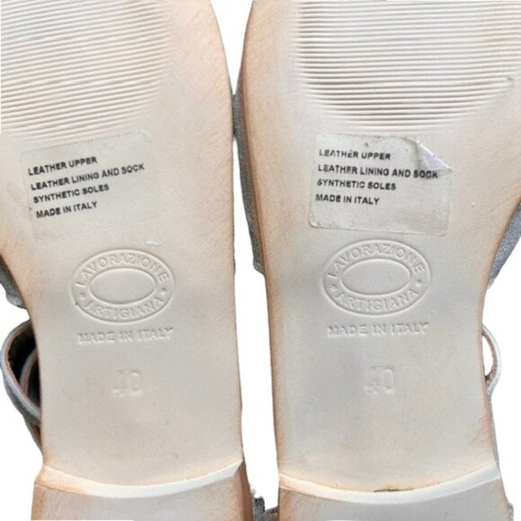 Sundance Shimmer Gold Closed Toe Ankle Wrap Sandals - Gold/Nude - 40 - Picture 6 of 9